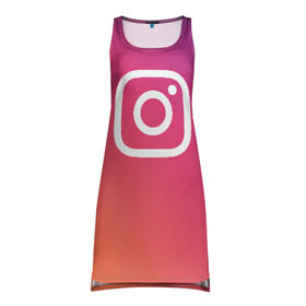 Платье-майка 3D с принтом Instagram в Курске, 100% полиэстер | полуприлегающий силуэт, широкие бретели, круглый вырез горловины, удлиненный подол сзади. | instagram | photo | инстаблогер | инстаграм | интернет | сеть | социальная | фото
