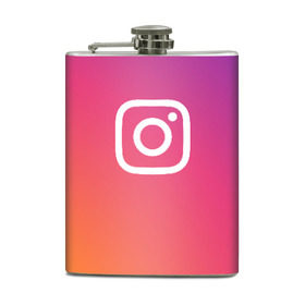 Фляга с принтом Instagram в Курске, металлический корпус | емкость 0,22 л, размер 125 х 94 мм. Виниловая наклейка запечатывается полностью | instagram | photo | инстаблогер | инстаграм | интернет | сеть | социальная | фото