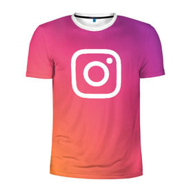 Мужская футболка 3D спортивная с принтом Instagram в Курске, 100% полиэстер с улучшенными характеристиками | приталенный силуэт, круглая горловина, широкие плечи, сужается к линии бедра | Тематика изображения на принте: instagram | photo | инстаблогер | инстаграм | интернет | сеть | социальная | фото