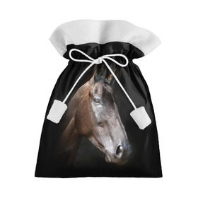 Подарочный 3D мешок с принтом Лошадь в Курске, 100% полиэстер | Размер: 29*39 см | animal | beautiful | black | brown | horse | muzzle | portrait | животное | конь | коричневый | красивый | лошадь | портрет | скакун | черный