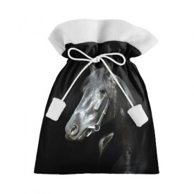 Подарочный 3D мешок с принтом Конь вороной в Курске, 100% полиэстер | Размер: 29*39 см | Тематика изображения на принте: 