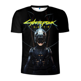Мужская футболка 3D спортивная с принтом Cyberpunk 2077 в Курске, 100% полиэстер с улучшенными характеристиками | приталенный силуэт, круглая горловина, широкие плечи, сужается к линии бедра | cyberpunk | cyberpunk 2077 | samurai | игры | киану ривз | киберпанк | самурай