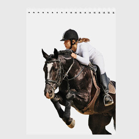 Скетчбук с принтом Наездница в Курске, 100% бумага
 | 48 листов, плотность листов — 100 г/м2, плотность картонной обложки — 250 г/м2. Листы скреплены сверху удобной пружинной спиралью | animal | coffee | girl | harness | horse | rider | riding | sport | white | woman | белый | девушка | езда | женщина | животное | конь | кофейный | лошадь | наездница | сбруя | спорт