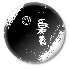 Значок с принтом BLINK-182 в Курске,  металл | круглая форма, металлическая застежка в виде булавки | blink | music | rock | блинк | группа | музыка | музыканты | рок