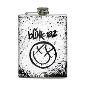 Фляга с принтом BLINK-182 в Курске, металлический корпус | емкость 0,22 л, размер 125 х 94 мм. Виниловая наклейка запечатывается полностью | blink | music | rock | блинк | группа | музыка | музыканты | рок
