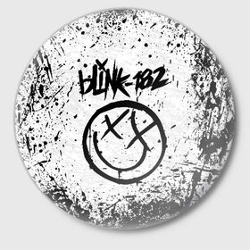Значок с принтом BLINK-182 в Курске,  металл | круглая форма, металлическая застежка в виде булавки | blink | music | rock | блинк | группа | музыка | музыканты | рок
