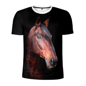 Мужская футболка 3D спортивная с принтом Гнедая лошадь в Курске, 100% полиэстер с улучшенными характеристиками | приталенный силуэт, круглая горловина, широкие плечи, сужается к линии бедра | animal | beautiful | black | brown | chocolate | eyes | gloss | horse | look | muzzle | portrait | взгляд | глаза | животное | конь | коричневый | красивый | лоск | лошадь | портрет | скакун | черный | шоколадный