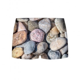 Мужские трусы 3D с принтом камешки в Курске, 50% хлопок, 50% полиэстер | классическая посадка, на поясе мягкая тканевая резинка | Тематика изображения на принте: камень | камешки | камни | камушки | лето | отдых | пляж | прикольное | сезон