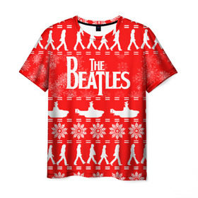 Мужская футболка 3D с принтом The Beatles (6) в Курске, 100% полиэфир | прямой крой, круглый вырез горловины, длина до линии бедер | beatles | merry christmas | music | rock | the beatles | yellow submarine | битлз | джон леннон | легенда | музыка | новогодний свитшот | новый год | пит бест | рок