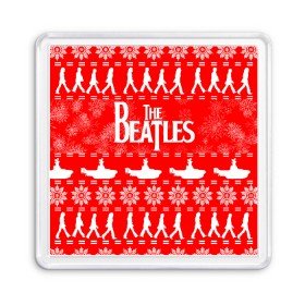 Магнит 55*55 с принтом The Beatles (6) в Курске, Пластик | Размер: 65*65 мм; Размер печати: 55*55 мм | beatles | merry christmas | music | rock | the beatles | yellow submarine | битлз | джон леннон | легенда | музыка | новогодний свитшот | новый год | пит бест | рок