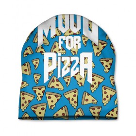 Шапка 3D с принтом Mood Pizza Doom в Курске, 100% полиэстер | универсальный размер, печать по всей поверхности изделия | cacodemon | doom | eternal | pizza | вечность | вечный | дум | итёрнал | какодемон | пицца | этернал