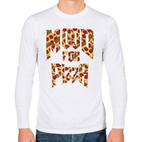 Мужской лонгслив хлопок с принтом Mood for Pizza (Doom) в Курске, 100% хлопок |  | cacodemon | doom | eternal | pizza | дум | итёрнал | какодемон | пицца | этернал
