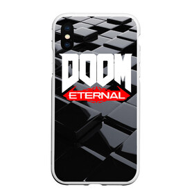 Чехол для iPhone XS Max матовый с принтом Doom Blocks в Курске, Силикон | Область печати: задняя сторона чехла, без боковых панелей | cacodemon | doom | eternal | вечность | вечный | дум | итёрнал | какодемон | этернал