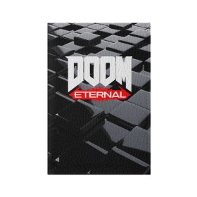 Обложка для паспорта матовая кожа с принтом Doom Blocks в Курске, натуральная матовая кожа | размер 19,3 х 13,7 см; прозрачные пластиковые крепления | Тематика изображения на принте: cacodemon | doom | eternal | вечность | вечный | дум | итёрнал | какодемон | этернал