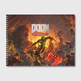 Альбом для рисования с принтом Doom в Курске, 100% бумага
 | матовая бумага, плотность 200 мг. | cacodemon | doom | eternal | вечность | вечный | дум | итёрнал | какодемон | этернал