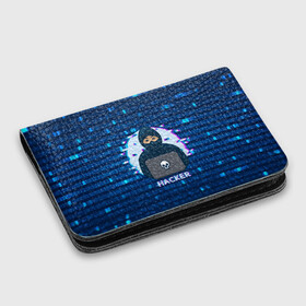 Картхолдер с принтом с принтом Хакер в Курске, натуральная матовая кожа | размер 7,3 х 10 см; кардхолдер имеет 4 кармана для карт; | hacker | hacknet | взлом | виртуальность | кибер | киберпанк | программист | хакер