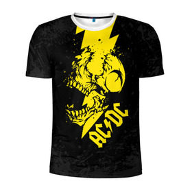 Мужская футболка 3D спортивная с принтом AC/DC HIGH VOLTAGE в Курске, 100% полиэстер с улучшенными характеристиками | приталенный силуэт, круглая горловина, широкие плечи, сужается к линии бедра | Тематика изображения на принте: ac dc | acdc | high voltage | music | rock | skull | группа | молния | музыка | музыканты | рок | череп