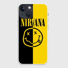 Чехол для iPhone 13 mini с принтом NIRVANA в Курске,  |  | music | nirvana | rip smile | rock | smile | группа | курт кобейн | музыка | нирвана | рок | смайл