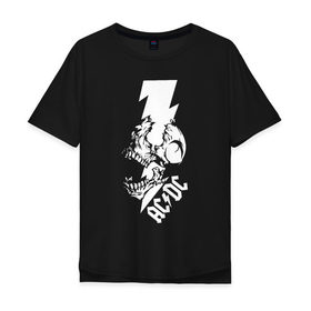 Мужская футболка хлопок Oversize с принтом AC/DC HIGH VOLTAGE в Курске, 100% хлопок | свободный крой, круглый ворот, “спинка” длиннее передней части | Тематика изображения на принте: 