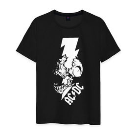 Мужская футболка хлопок с принтом AC/DC HIGH VOLTAGE в Курске, 100% хлопок | прямой крой, круглый вырез горловины, длина до линии бедер, слегка спущенное плечо. | Тематика изображения на принте: 