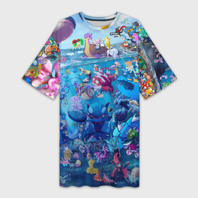 Платье-футболка 3D с принтом Покемон 2000 в Курске,  |  | anime | japan | monster | pikachu | pocket | pokemon | аниме | дети | детство | карманный | монстр | монстры | ностальгия | пикачу | покемон | покемоны | эш | япония