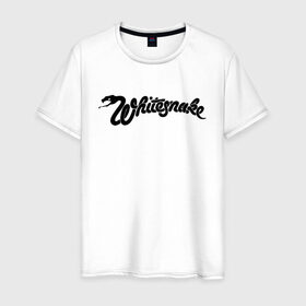 Мужская футболка хлопок с принтом WHITESNAKE в Курске, 100% хлопок | прямой крой, круглый вырез горловины, длина до линии бедер, слегка спущенное плечо. | Тематика изображения на принте: 