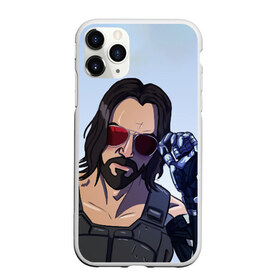 Чехол для iPhone 11 Pro матовый с принтом Киану Самурай в Курске, Силикон |  | cyberpunk 2077 | keanu reeves | киану ривз | киберпанк 2077