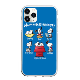 Чехол для iPhone 11 Pro матовый с принтом Что делает меня счастливым в Курске, Силикон |  | happy | makes | me | peanuts | snoopy | what | арахис | вудсток | пес | сабака | снупи | собака | чарли браун | щенок