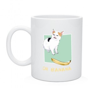 Кружка с принтом Banana Cat в Курске, керамика | объем — 330 мл, диаметр — 80 мм. Принт наносится на бока кружки, можно сделать два разных изображения | cat | meme | picture | банан | картинки | кот | котики | коты | кошки | мем | прикольные