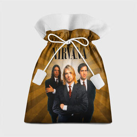 Подарочный 3D мешок с принтом Nirvana в Курске, 100% полиэстер | Размер: 29*39 см | 90 | alternative | crimson | david grohl | foo fighters | grunge | kurt cobain | music | nirvana | rip | rock | smile | гранж | группа | девяностые | курт кобейн | музыка | нирвана | рок