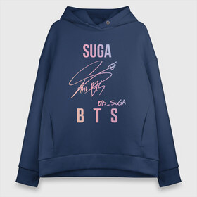 Женское худи Oversize хлопок с принтом SUGA BTS АВТОГРАФ в Курске, френч-терри — 70% хлопок, 30% полиэстер. Мягкий теплый начес внутри —100% хлопок | боковые карманы, эластичные манжеты и нижняя кромка, капюшон на магнитной кнопке | bts | bts boy | bts love | k pop | love yourself | suga. | айдол | битиэс | бтс | ким тэ хен | фанфик бтс | чон чонгук