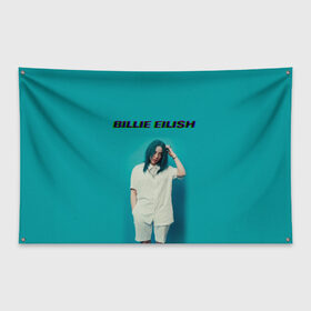 Флаг-баннер с принтом Billie Eilish в Курске, 100% полиэстер | размер 67 х 109 см, плотность ткани — 95 г/м2; по краям флага есть четыре люверса для крепления | ayelish | bad guy | billie eilish | eilish | билли айлиш | эйлиш | элиш