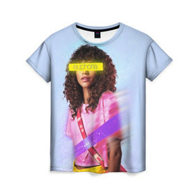 Женская футболка 3D с принтом сериал Euphoria в Курске, 100% полиэфир ( синтетическое хлопкоподобное полотно) | прямой крой, круглый вырез горловины, длина до линии бедер | zendaya | зендея | ру беннетт | сериал euphoria | эйфория