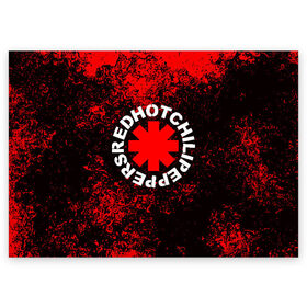 Поздравительная открытка с принтом RED HOT CHILI PEPPERS в Курске, 100% бумага | плотность бумаги 280 г/м2, матовая, на обратной стороне линовка и место для марки
 | Тематика изображения на принте: red hot chili peppers | rhcp | рхчп