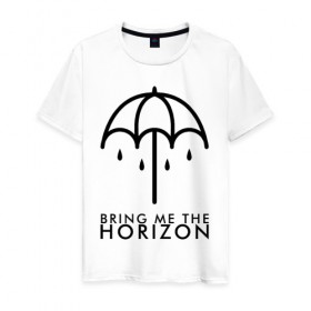 Мужская футболка хлопок с принтом BRING ME THE HORIZON в Курске, 100% хлопок | прямой крой, круглый вырез горловины, длина до линии бедер, слегка спущенное плечо. | bmth | bring me the horizon