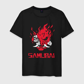 Мужская футболка хлопок с принтом Cyberpunk 2077 в Курске, 100% хлопок | прямой крой, круглый вырез горловины, длина до линии бедер, слегка спущенное плечо. | 2077 | cyberpunk | cyberpunk 2077 | dc | games | marvel | ps4 | samurai | игры | киану | самурай
