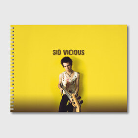 Альбом для рисования с принтом Sid Vicious в Курске, 100% бумага
 | матовая бумага, плотность 200 мг. | Тематика изображения на принте: england | music | my way | no future | sid and nancy | sid vicious | trash | музыка | панк | рок | сид вишес | сид и ненси