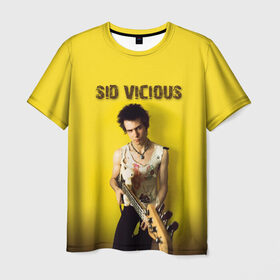 Мужская футболка 3D с принтом Sid Vicious в Курске, 100% полиэфир | прямой крой, круглый вырез горловины, длина до линии бедер | england | music | my way | no future | sid and nancy | sid vicious | trash | музыка | панк | рок | сид вишес | сид и ненси