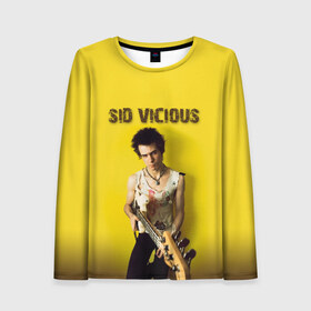 Женский лонгслив 3D с принтом Sid Vicious в Курске, 100% полиэстер | длинные рукава, круглый вырез горловины, полуприлегающий силуэт | england | music | my way | no future | sid and nancy | sid vicious | trash | музыка | панк | рок | сид вишес | сид и ненси