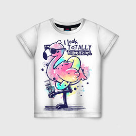 Детская футболка 3D с принтом Огненный фламинго в Курске, 100% гипоаллергенный полиэфир | прямой крой, круглый вырез горловины, длина до линии бедер, чуть спущенное плечо, ткань немного тянется | berd | dance | flamazing | flamingo | i look | kero kero bonito | to tally | кардмэйкинг | мир | птица | птицы | розовый