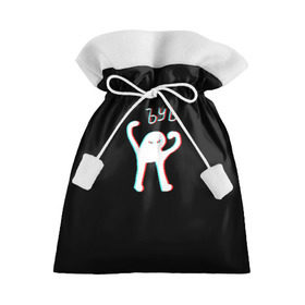 Подарочный 3D мешок с принтом ЪУЪ (GLITCH) в Курске, 100% полиэстер | Размер: 29*39 см | cursed cat | glitch | meme | truxkot19 | глитч | мем с котом | мемы | прикол | съука | черный кот | ъуъ съука | юмор