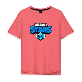 Мужская футболка хлопок Oversize с принтом BRAWLSTARS в Курске, 100% хлопок | свободный крой, круглый ворот, “спинка” длиннее передней части | android | brawl stars | games | mobile game | stars | игры | мобильные игры