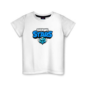 Детская футболка хлопок с принтом BRAWLSTARS в Курске, 100% хлопок | круглый вырез горловины, полуприлегающий силуэт, длина до линии бедер | android | brawl stars | games | mobile game | stars | игры | мобильные игры