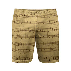 Мужские шорты спортивные с принтом Ноты в Курске,  |  | brown | melody | music | music lover | musician | notes | retro | yellow | желтый | классический | коричневый | мелодия | меломан | музыка | музыкант | ноты | ретро