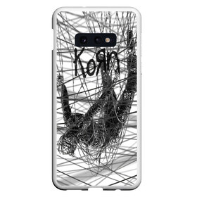 Чехол для Samsung S10E с принтом Korn The Nothing в Курске, Силикон | Область печати: задняя сторона чехла, без боковых панелей | Тематика изображения на принте: alternative | heavy | korn | koяn | metal | rapcore | rock | the nothing | youll never find me | джонатан дэвис | корн | корни | коян | ню метал | нюметал | рок