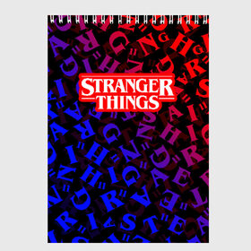 Скетчбук с принтом STRANGER THINGS в Курске, 100% бумага
 | 48 листов, плотность листов — 100 г/м2, плотность картонной обложки — 250 г/м2. Листы скреплены сверху удобной пружинной спиралью | stranger things | очень странные дела