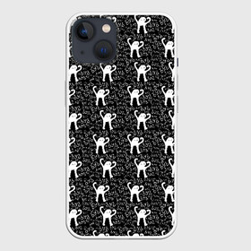 Чехол для iPhone 13 с принтом ЪУЪ в Курске,  |  | cursed cat | meme | pattern | truxkot19 | кот мем | мем с котом | мемы | паттерн | прикол | съука | черный кот | ъуъ съука | юмор