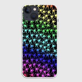 Чехол для iPhone 13 с принтом ЪУЪ в Курске,  |  | cursed cat | meme | pattern | truxkot19 | кот мем | мем с котом | мемы | паттерн | прикол | съука | черный кот | ъуъ съука | юмор