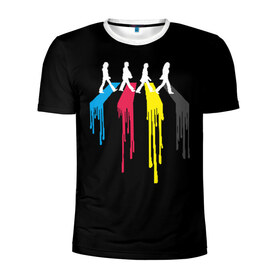 Мужская футболка 3D спортивная с принтом Битлы в Курске, 100% полиэстер с улучшенными характеристиками | приталенный силуэт, круглая горловина, широкие плечи, сужается к линии бедра | the beatles | битлз | битлы | джон леннон