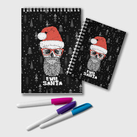Блокнот с принтом Evil Santa в Курске, 100% бумага | 48 листов, плотность листов — 60 г/м2, плотность картонной обложки — 250 г/м2. Листы скреплены удобной пружинной спиралью. Цвет линий — светло-серый
 | 